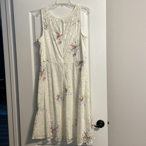 Sandra Darren Lace and Embroidered Sleeveless Dress - Picture 2 of 4